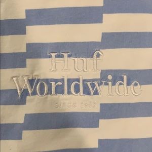 Huf worldwide striped t shirt